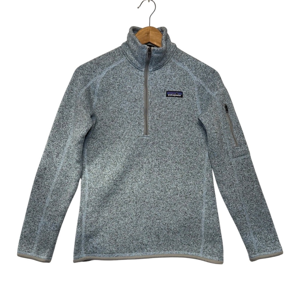 Patagonia Better Sweater 1/4 Zip Pullover Womens‎ Small Blue Heather Fleece